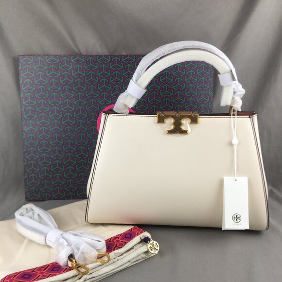 Tory Burch Handbags - Tory Burch Eleanor Spazzolato Satchel Bag white